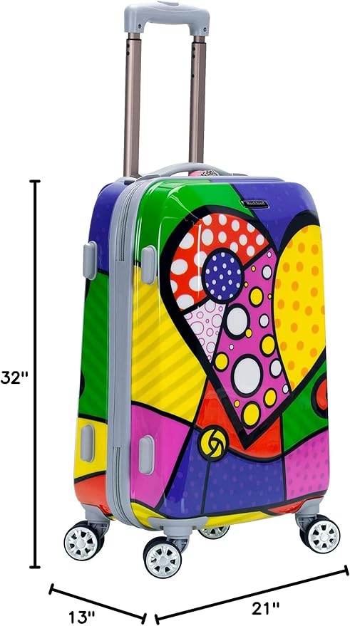 Rockland Departure Hardside Spinner Wheel Luggage, Heart, 2-Piece Set (20/28)