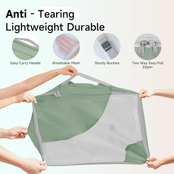 11 Set / 9 Set Packing Cubes for Travel,Gifts for Women Mom Kids,TSA Approved Bags for Makeup, Cosmetic, Toiletry, Organizers for Suitcase Carry On,Cruise Essentials Airplane Accessories,Matcha Green