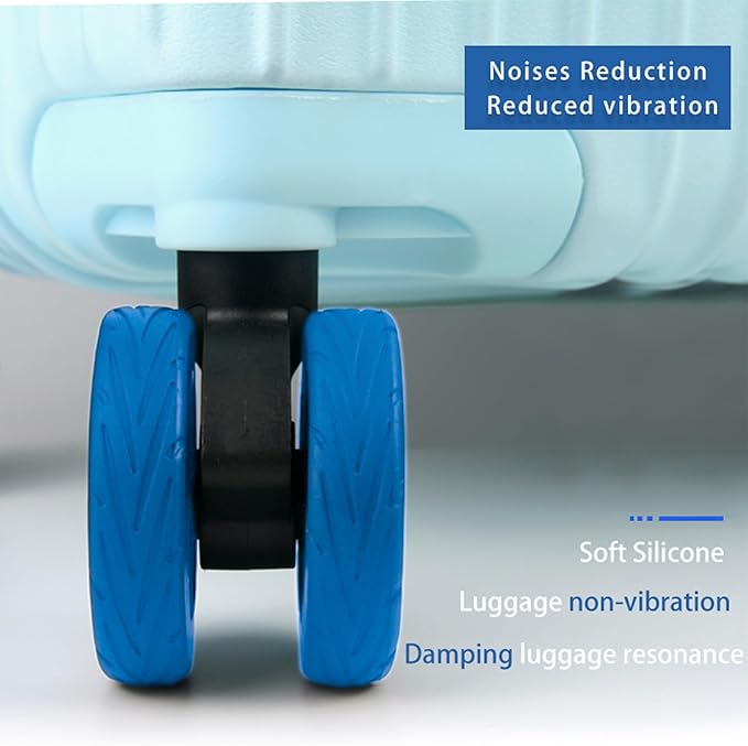 10 Pcs Upgrade Luggage Wheel Covers, Wear-Resistant, Noise-Reduction, Silicone Wheel Protective Covers for 2-2.4" Spinner Wheel, Carry-on Luggage Suitcases, Must Have Travel Accessories（Blue）