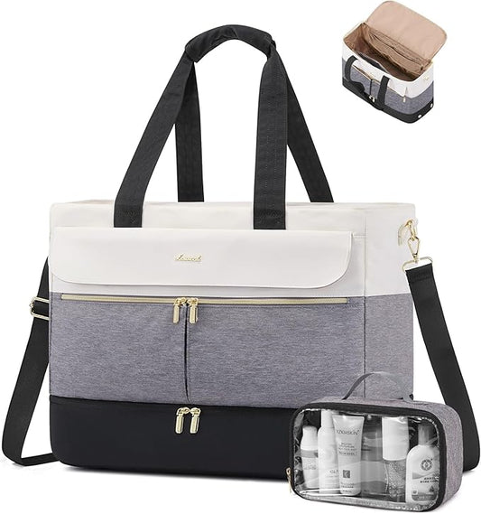 LOVEVOOK Travel Duffle Bag for Women, Wide Open Large Weekender Bags with Shoe Compartment, Carry on Overnight Bags, Hospital Bag for Women Labor Delivery with Wet Pocket