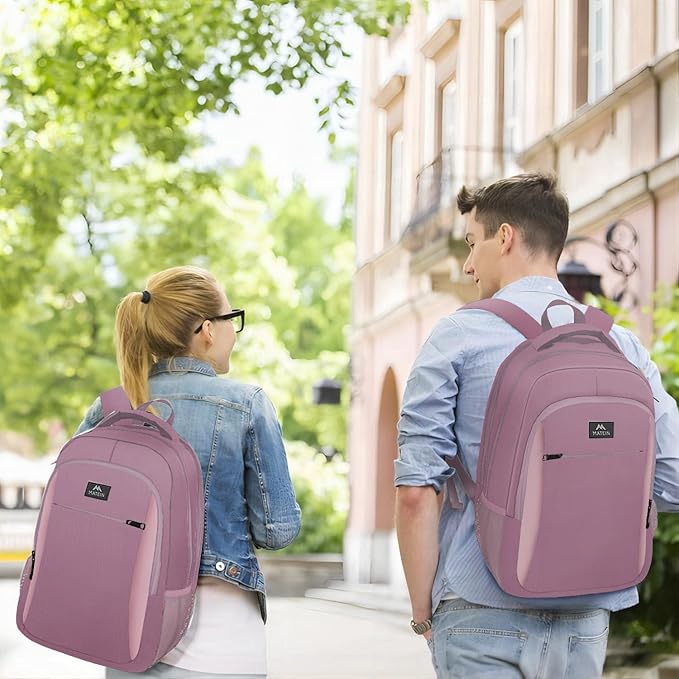 MATEIN Personal Item Backpack 18 * 14 * 8, Underseat 15.6 inch Travel Laptop Backpack for Women, Sturdy Water Resistant Slim Daypack College Computer Bag Gift, Dark Purple