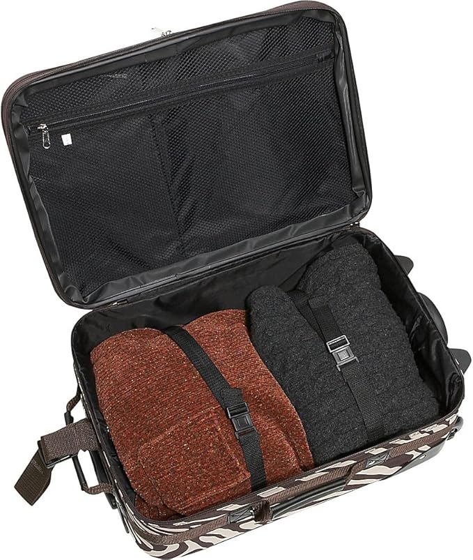 Rockland Fashion Softside Upright Luggage Set, Telescoping Handles, Peace, 4-Piece (14/19/24/28)
