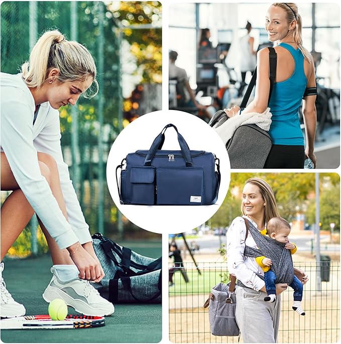 FIORETTO Women's Gym Duffle Bag with Shoes Compartment, 30L Capacity, Ideal for Travel, Gym, Sports, Duffel, Weekender