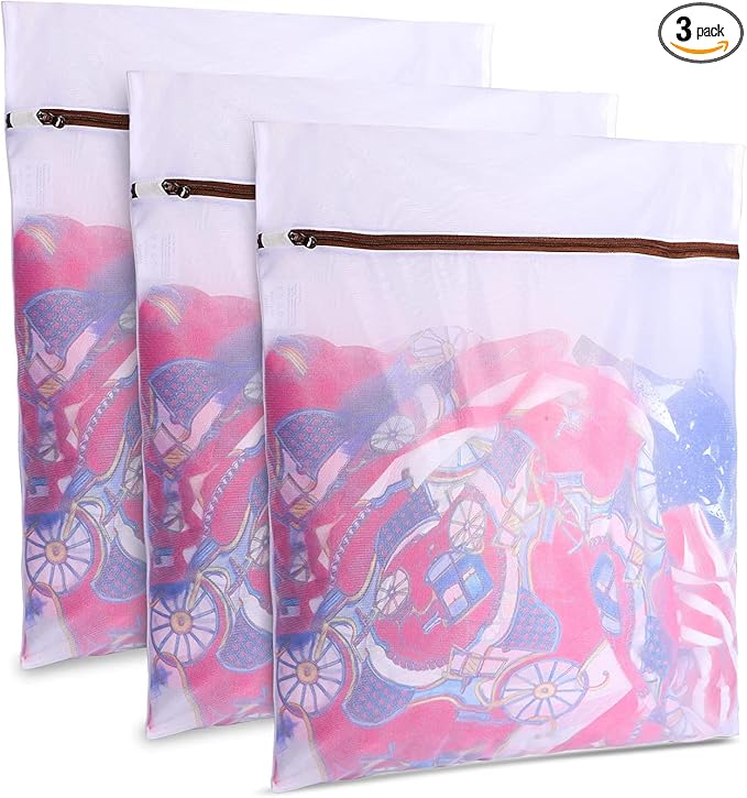 GOGOODA Mesh Laundry Bags for Delicates Durable Protective Wash Bags Travel Storage Bags for Intimates Lingerie, 3PCS（3M）