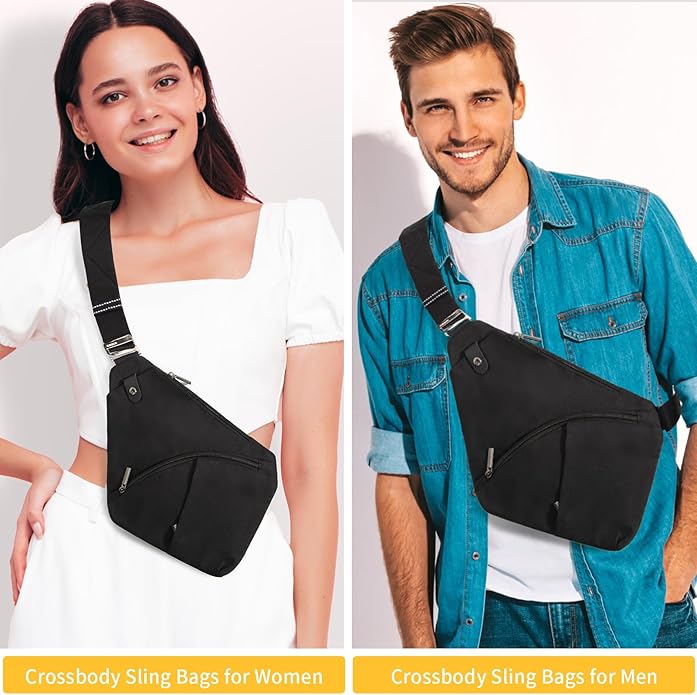 OSOCE Crossbody Sling Bag, Water-Resistant Anti Theft Chest Pack, Minimalist Commuter Daypack for Travel Hiking Work