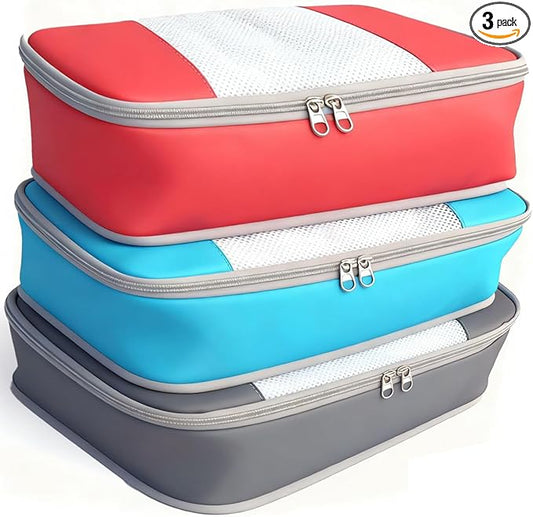Packing Cubes for 20" Suitcase Travel Luggage Organizers - Travel Organizer Bags Luggage Clothes Accessories Storage Carry on Suitcase Packing Pouches Bag For Men Women Kids 1/2X3PACK