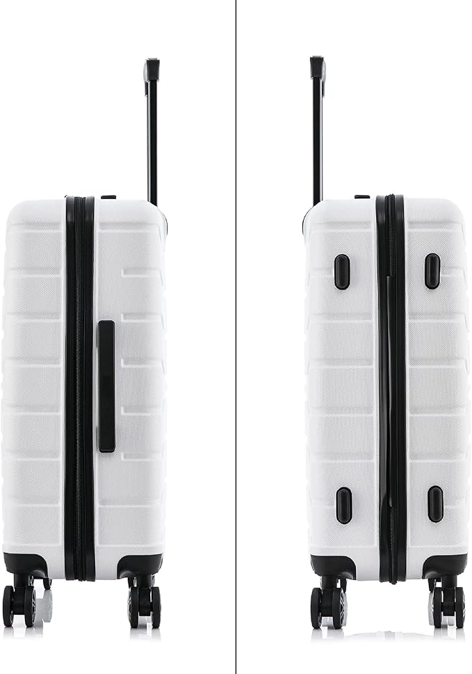 InUSA TREND Luggage with Spinner Wheels | Durable Lightweight Hardshell Suitcase,Travel sets with Handle and Trolley | (20in, 24in, 28in) 3 Piece Set | White