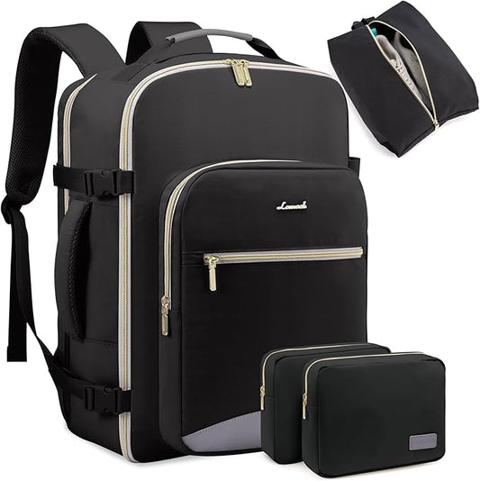 LOVEVOOK 50L Travel Backpack for Women Men,Waterproof Airline Approved Carry On Luggage Travel Essentials,TSA Carry On Backpack Personal Item Travel Bag Suitcase Weekender Traveling with Packing Cubes