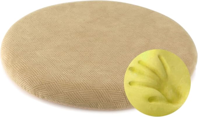 Sigmat Memory Foam Seat Cushion Anti-Slip Soft Round Stool Cushion Chair Pad 16 Inch Camel