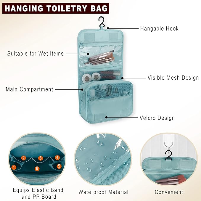 Packing Cubes, 8 Pcs Travel Packing Organizers for Suitcases, Large Capacity Travel Luggage Organizers Set includes 8 Storage Bags, (Light Blue)