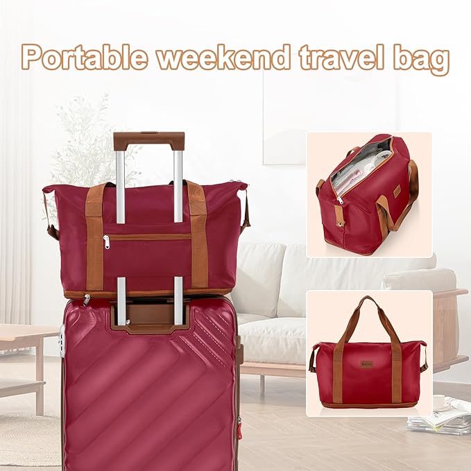 5 piece Luggage Set Expandable Suitcase 22x14x9 Airline Approved Carry on, ABS Hard Case Suitcases with Spinner Wheels, TSA Lock (Red)
