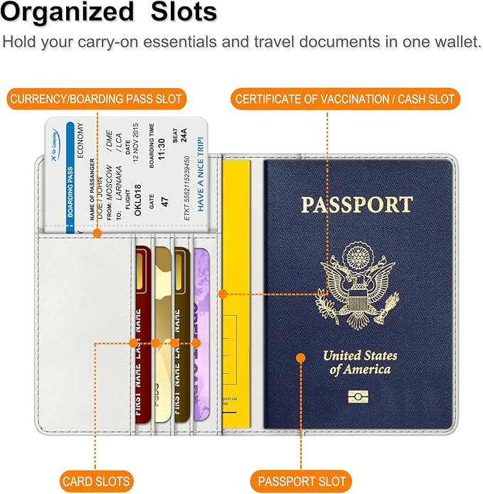 FINTIE Passport Holder, Slim Travel Wallet RFID Blocking Card Case Cover Passport Cover Protector Essentials with Credit Card Slots for Women/Men | Slim, RFID Blocking, Card Case Cover, Essentials, Credit Card Slots