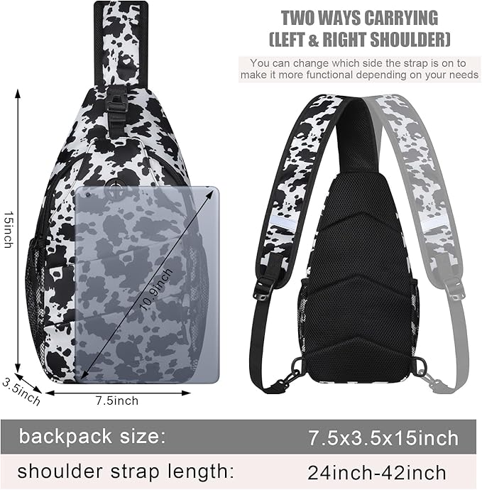 Crossbody Bags for Women Men Trendy Sling Bag Backpack Casual Chest Bag with Convertible Shoulder Strap