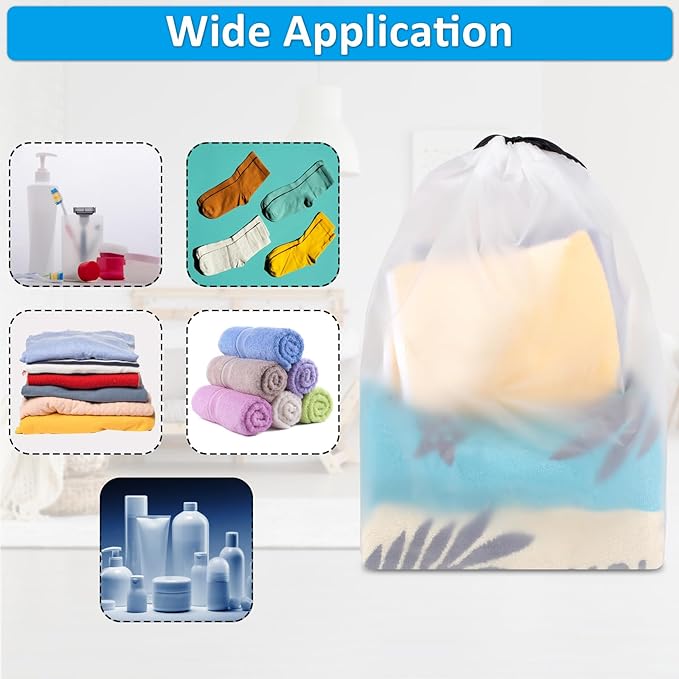 Clear Shoe Bags - 10 PCS, 15.7" x 11.8", Drawstring Travel Shoe Bags for Packing, Waterproof Dustproof Portable Shoe Storage for Men and Women