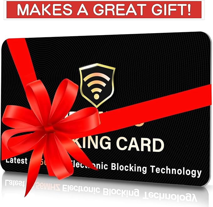 SaiTech IT 50 Pack RFID Blocking Card, One Card Protects Entire Wallet Purse, NFC Contactless Bank Debit Credit Card Protector ID ATM Guard Card Blocker–(Black)