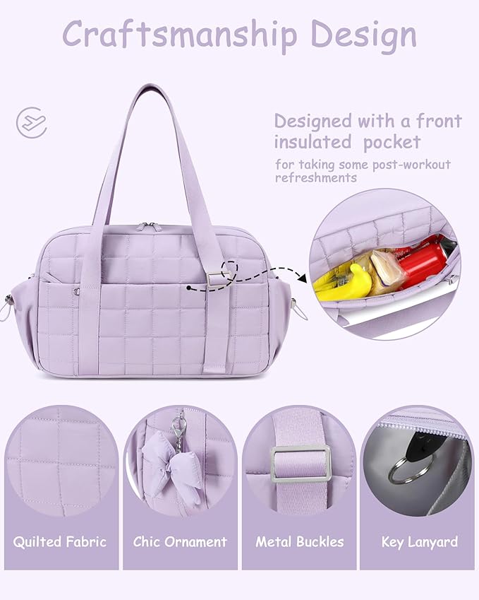CAMTOP Gym Bag for Women, Lightweight Duffle Bag for Travel With Insulated Pocket and Wet Pocket, Small Carry On Bag for Dance Yoga Work