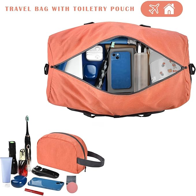 Felipe Varela Duffle Bag with Shoes Compartment and Adjustable Strap,Foldable Travel Duffel Bags for Men Women,Waterproof Duffel Bags