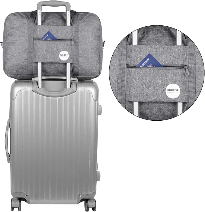 WANDF For Spirit Airlines Personal Item Bag 18x14x8 Travel Duffel Bag Underseat Foldable Carry-on Luggage for Women