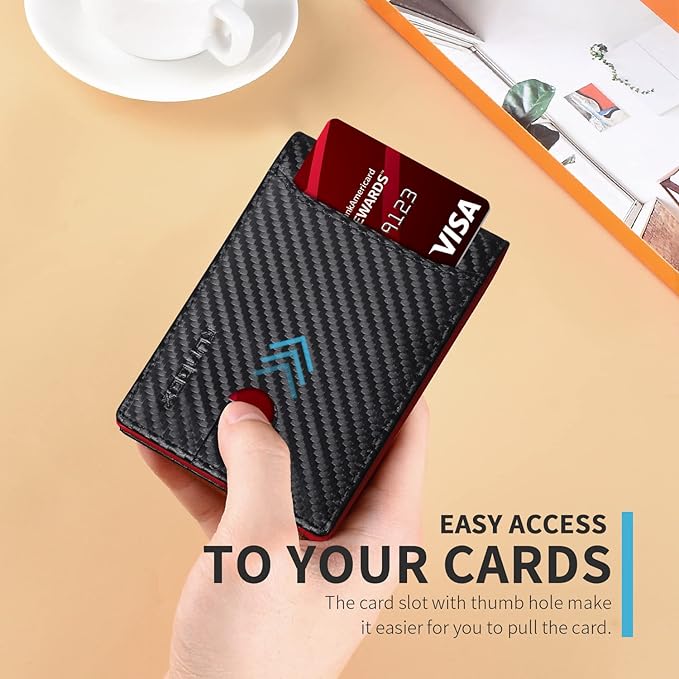 RUNBOX Wallet for Men Slim 11 Credit Card Holder Slots Leather RFID Blocking Small Thin Men's Wallet Bifold Minimalist Front Pocket Large Capacity Gift Box