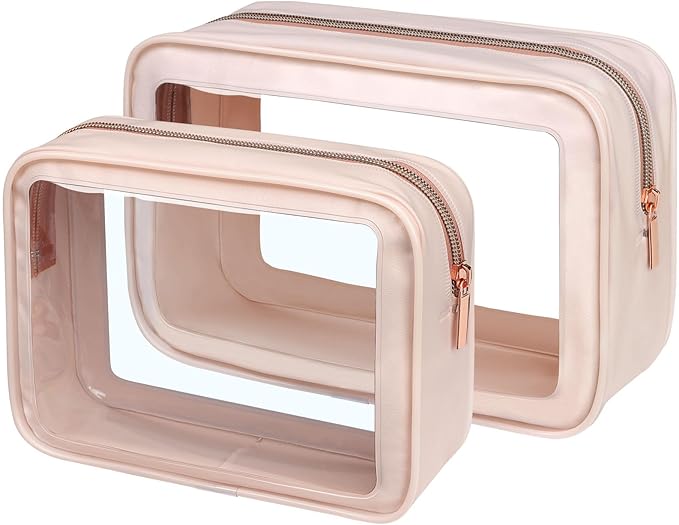 PACKISM Clear Makeup Bag - TSA Approved Toiletry Bag for Carry-on & Checked Luggage, Water Resistant Car Storage Organizer with Reinforced Seams