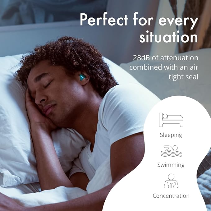 Alpine SoftSilicone - Moldable Silicone Ear Plugs - 28dB - Noise Reducing Earplugs for Sleeping, Swimming, & Concentrating - Comfortable Snoring Solution - 12 Pack