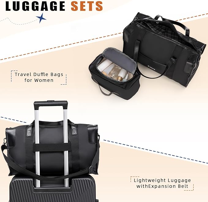 Expandable Carry on Luggage Sets,Suitcases with Detachable Wheels Hardshell 22x14x9 Airline Approved,Lightweight Luggage Set with TSA Lock,Carry on Suitcase
