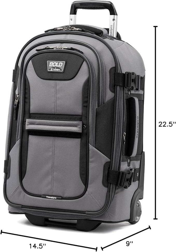 Travelpro Bold Softside Expandable Carry on Rollaboard Luggage, Carry on 22-Inch, Grey/Black