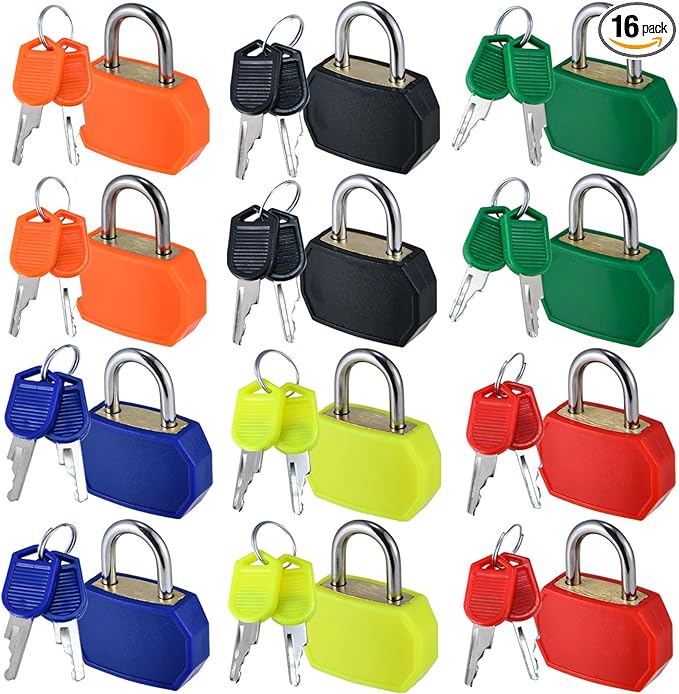smilixin 12 PCS Suitcase Locks with Keys,Small Luggage Padlocks Metal Padlock with Key,Multicolor Lock Luggage Locks Mini Keyed Padlock for Backpack Boxes Laptop Bag School Gym Locker,28 mm,6 Colors