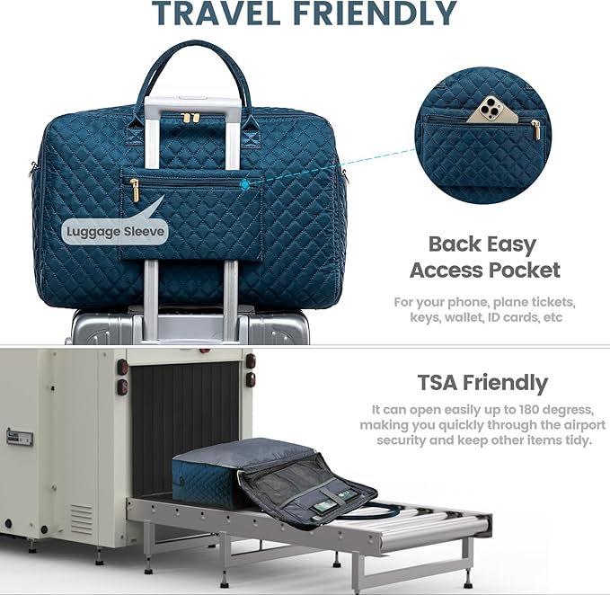 LOVEVOOK Travel Duffle Bag - Women's Weekender Carry On Overnight Laptop & Gym Bag With Toiletry/Shoe Pocket, Hospital Labor Bag
