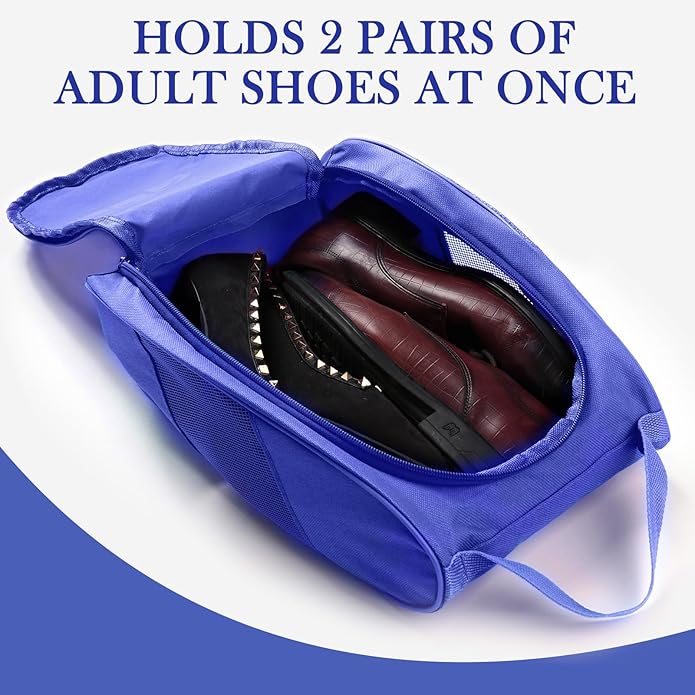 Ailaka Portable Oxford Travel Shoe Bag, Waterproof Shoe Packing Storage Organizer with Zipper Closure
