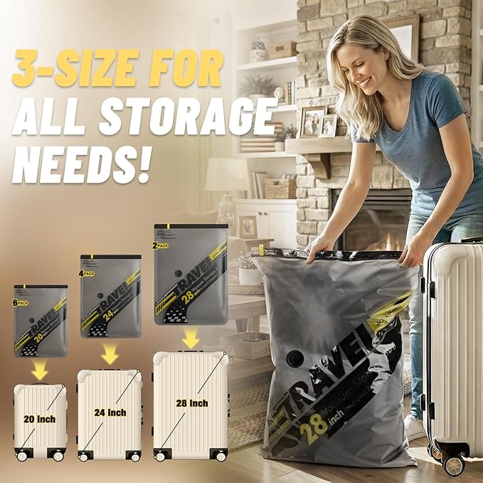 Cordless Vacuum Bags for travel - 18 Pack Rechargeable Wireless Vacuum Seal Bags for Clothing Travel, Space Saver vacuum storage bags with pump for Clothes, Blankets & Luggage Organization