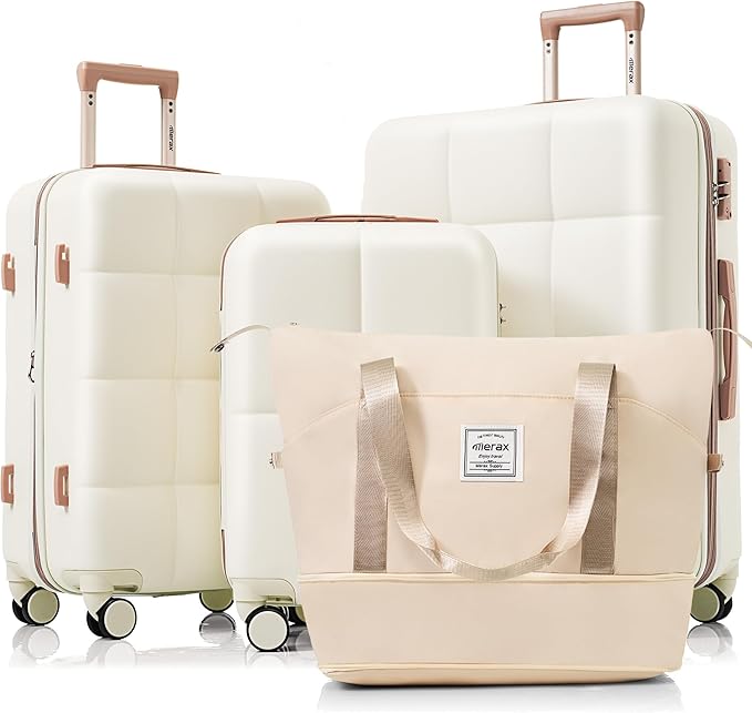 Luggage Sets 4 Piece, Hardside Suit case with TSA Lock and Cup Holder