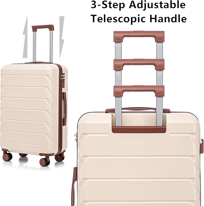 Luggages Sets 3 Piece ABS Hardside Luggage Sets Spinner Wheels Suitcase with Lock