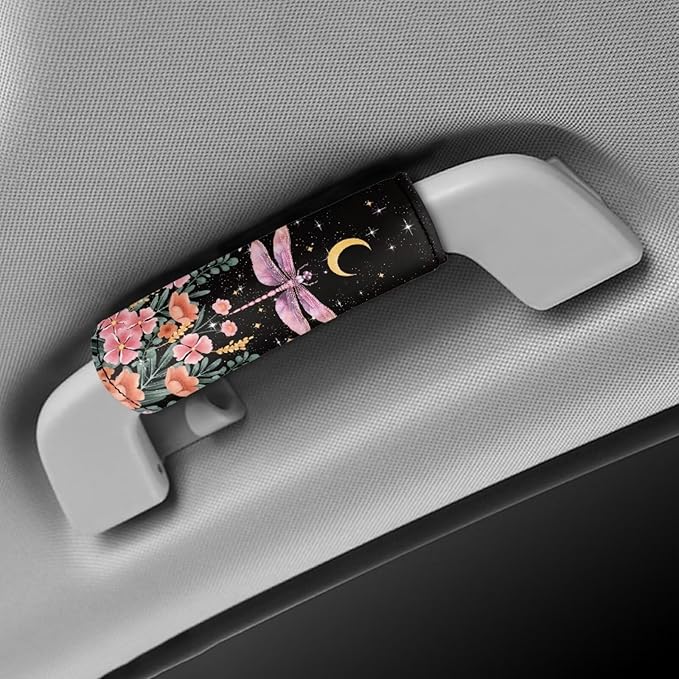BIGCARJOB Moon Dragonfly Luggage Tags for Suitcases,Set of 2 Pcs Luggage Handle Cover Suitcase Tags Identifiers Luggage Handle Wrap Luggage Tag Identifiers Marker Travel Accessories