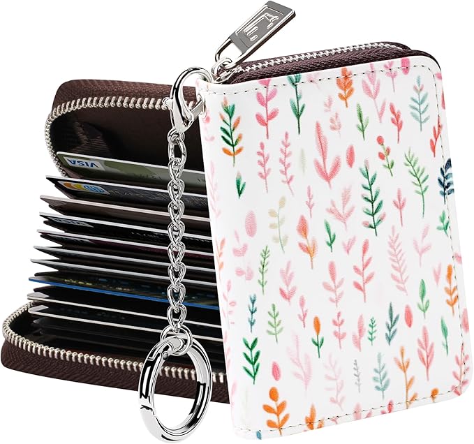 FurArt Zipper Wallet Women, RFID Blocking Credit Card Wallet, Business Card Holder, Compact Size KeyChain Wallet