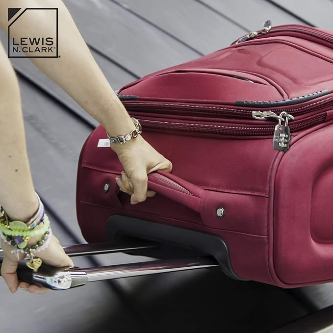 Lewis N. Clark Travel Sentry TSA-Approved Luggage Lock, Large 3 Dial Combination with Easy Read Dials - Pink