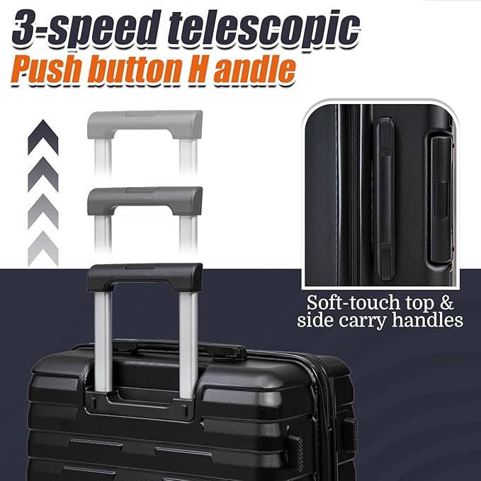 Luggage Sets 5 Piece Suitcases with Wheels, Suitcase Set ABS Hard Case Luggage with Spinner Wheels Durable Travel Luggage
