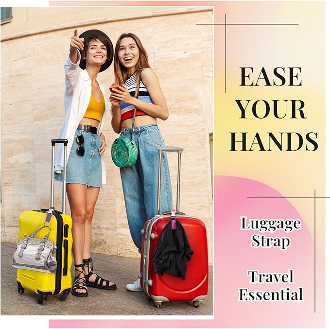 Amylove 3 Pcs Add a Bag Luggage Straps Gripper Heavy Duty Jacket Valises Strap for Travel Belt with Buckle Adjustable Baggage