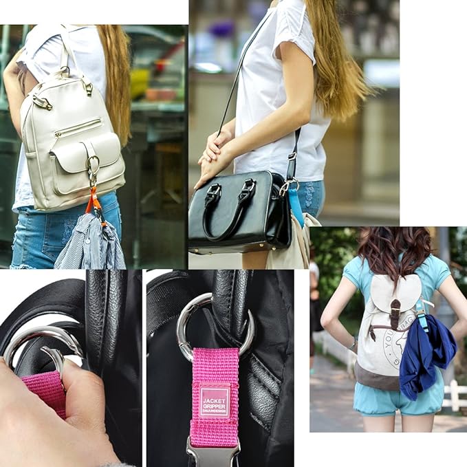 Add-A-Bag Luggage Strap Jacket Gripper, Luggage Straps Baggage Suitcase Belts Travel Accessories - Make Your Hands Free, Easy to Carry Your Extra Bags, Black
