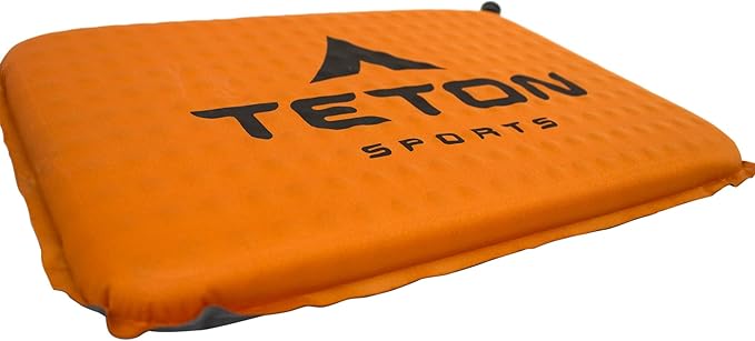 Teton Camping Seat Cushion; Stadium Seat; Office Chair; Car Pad; Inflatable, Orange