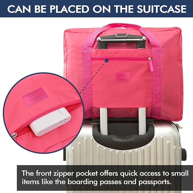 Travel Duffel Bag Lightweight Foldable Travel Bag for Women and Men Waterproof Tote Carry On LuggageWeekender Overnight Bag (Red+Black)