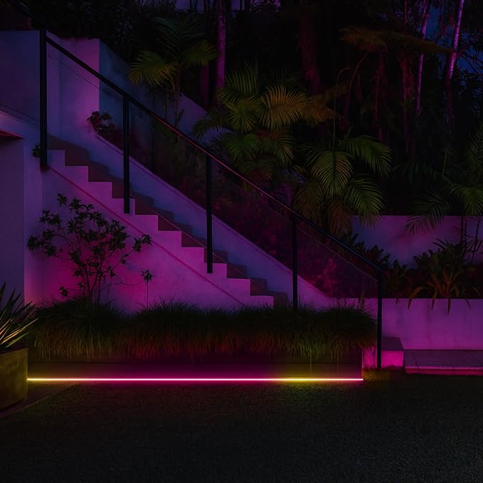 LIFX Neon Flex Rope Lights - 16ft Outdoor LED Rope Light - Compatible with Alexa | Matter Certified, Apple Homekit, WiFi 2.4GHz, Polychrome 60 Zones, RGB 1500-9000K, 2150 lm, IP67, for patios, eaves, pathways