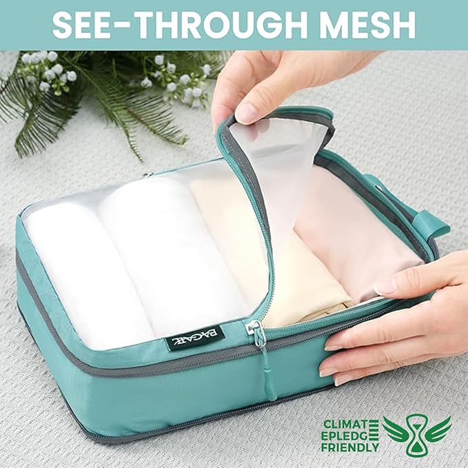 BAGAIL 6 Set Ultralight Compression Packing Cubes Packing Organizer for Travel Accessories Luggage Suitcase Backpack