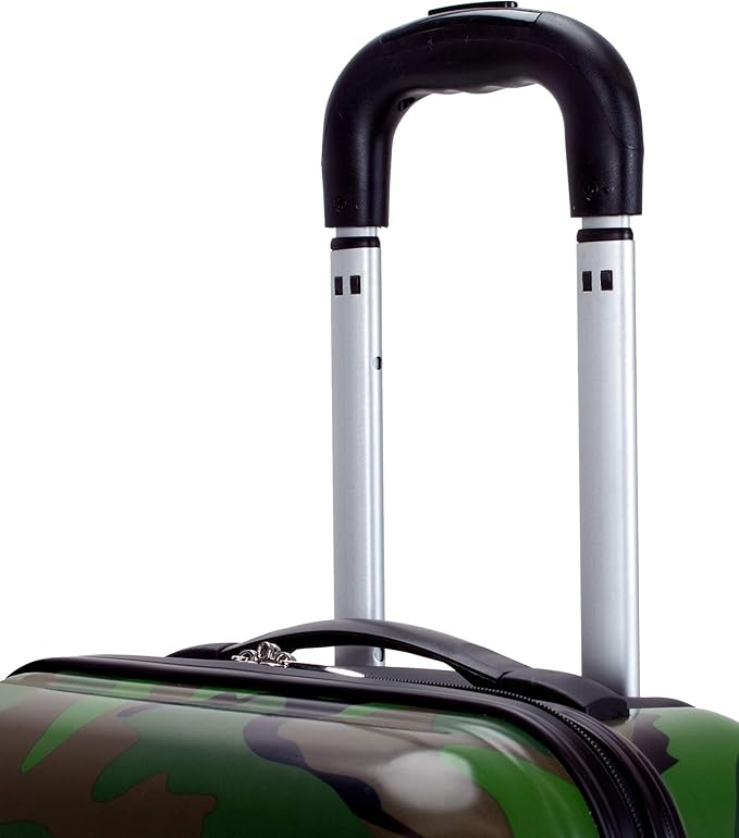 Rockland Safari Hardside Spinner Wheel Luggage, CAMO, 3 Piece (20"/24"/28")