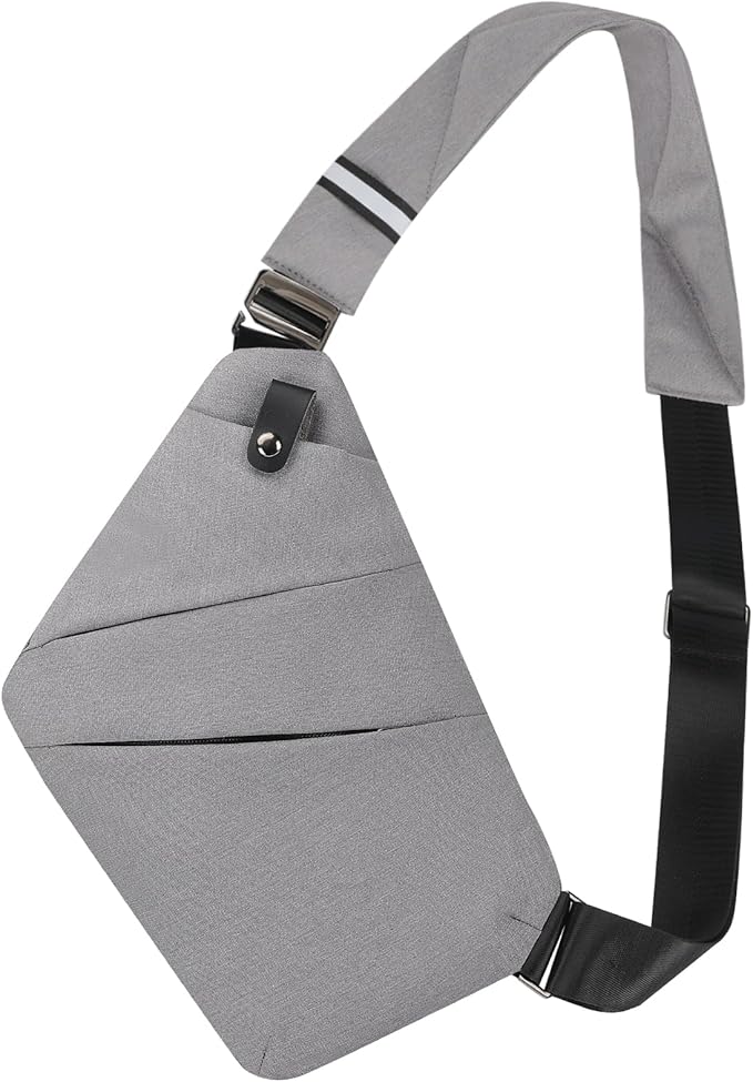 Sling Bag for Women Men Anti Theft Crossbody Bags with Hidden Zipper Theft Proof Travel Purse Secure Sling Backpack for Safe Adventures, Gray