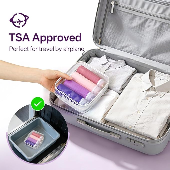 Travel Bottles for Toiletries, TSA Approved Travel Size Containers, Leak Proof Silicone Shampoo Bottles, Small Toiletry Containers with Bag for Shampoo Conditioner Lotion