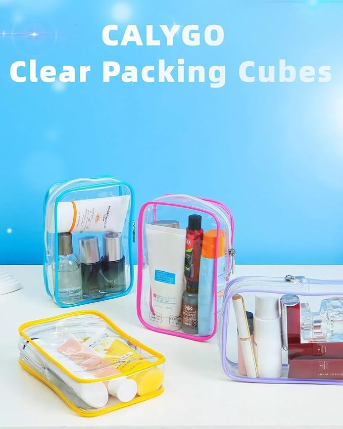 Packing Cubes 1 Quart Size Travel Bag TSA Approved Toiletry Bag Clear Small Purse Pouch International Long Flight Must Haves for Toiletries Makeup Liquids Airplane Europe Vacation Essentials