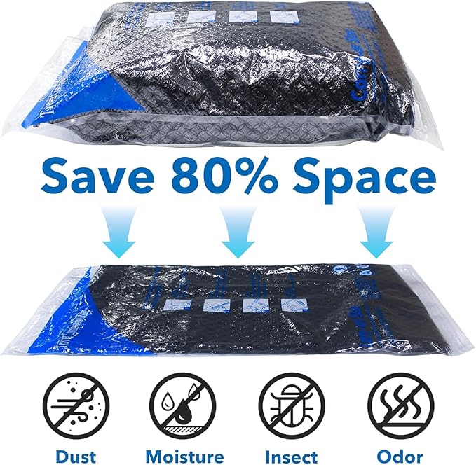 MEIQIHOME Vacuum Storage Bags, Space Saver Sealer Bags,Vacuum seal bags for clothing, Pillows, Comforters, Blankets, Bedding,Travel,32 COMBO
