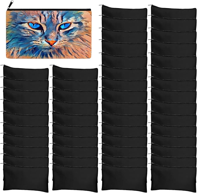 Legigo Blank Canvas Bag Zipper Pouch Makeup Bags Bulk - Multi-Purpose Canvas Pencil Pouch with Sturdy Zipper, Cosmetic Bag Travel Toiletry Bag for DIY Craft Projects, Storage (8.3 x 5 inches)