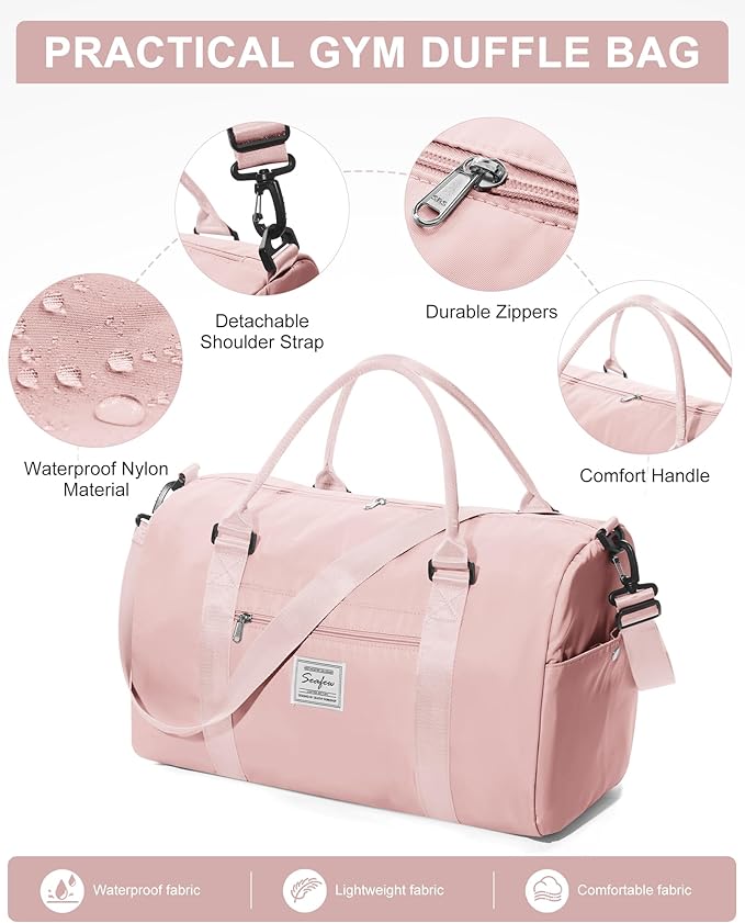 Gym Bag Womens,Travel Duffel Carry on Bag Sport Tote Bag Weekend Overnight Bag